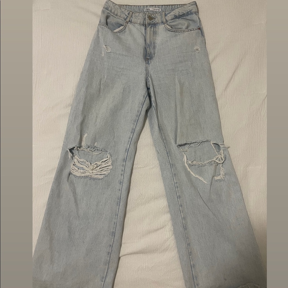 Zara Ripped Blue Jeans
